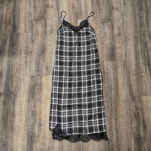 Zara Trafaluc Plaid Maxi Dress